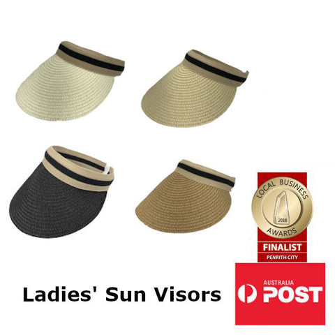 Women's Straw Sun Visor Hat Structured Beach Hat