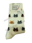 Women's Cat Patterned Business Dress Socks