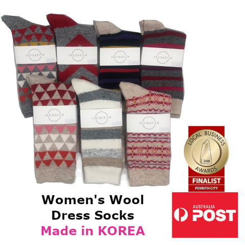 Women's Premium Wool Patterned Dress Socks